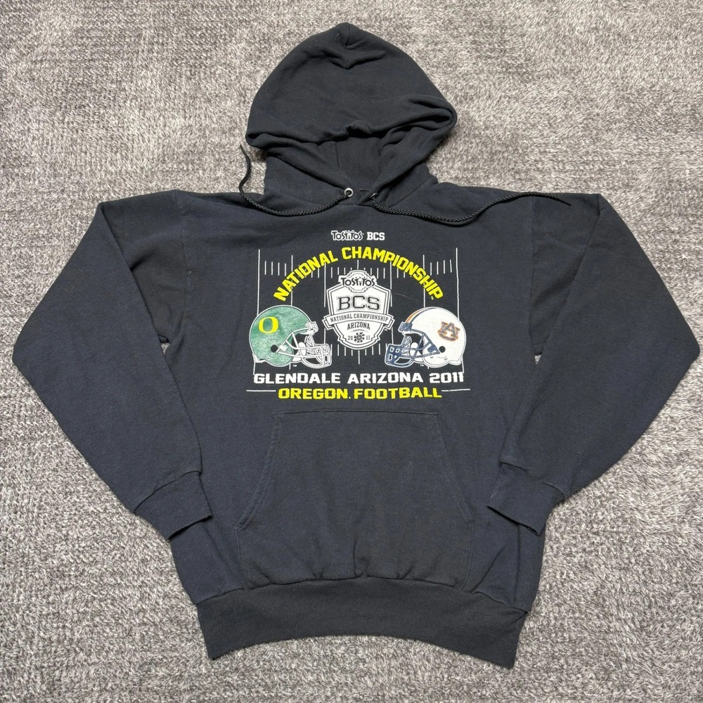 BCS National Championship 2011 Oregon Ducks Auburn Tigers Hoodie Mens S Black‎